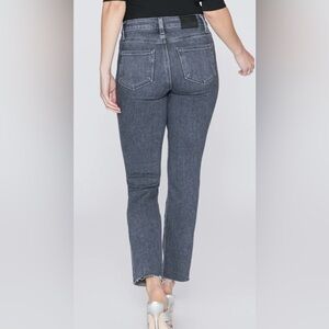 PAIGE Women's Straight Leg Jeans in Dark Gray